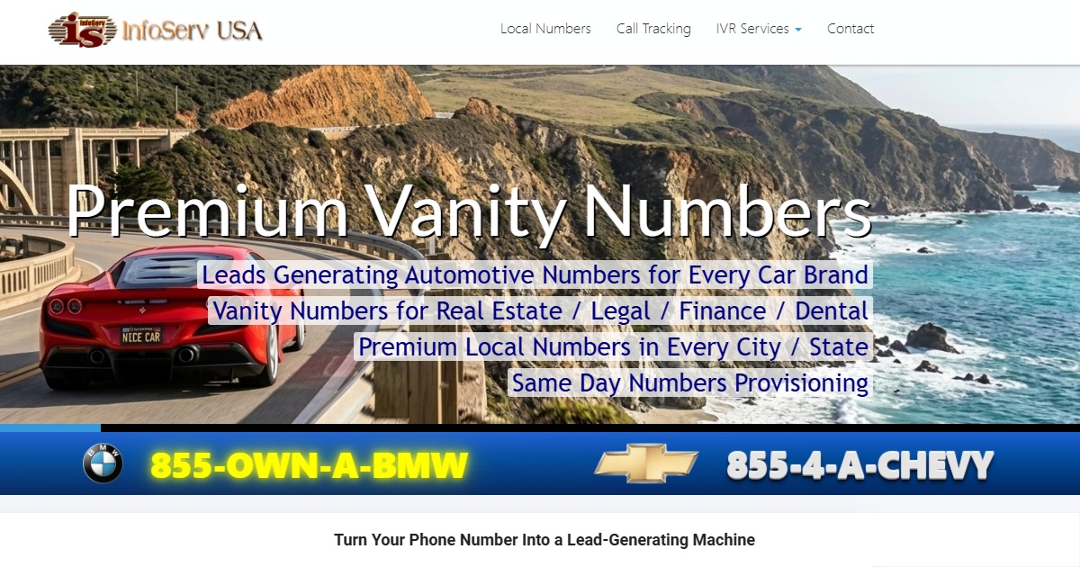 Toll-Free and Local Vanity Numbers for Auto Dealers
